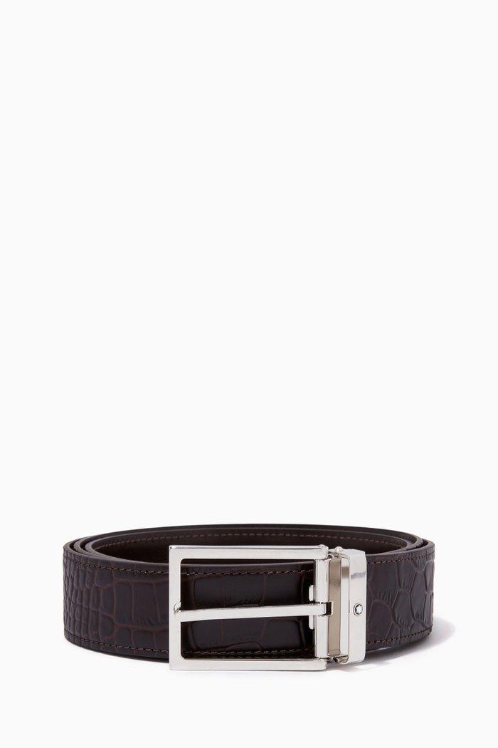 

Belt in Alligator-print Leather, 35mm, Brown