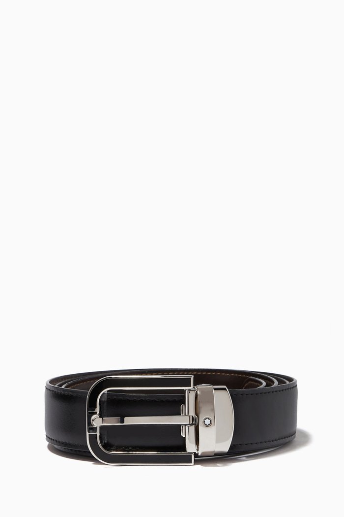 

Reversible Belt in Leather, Black