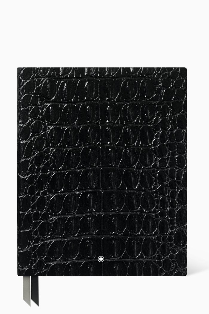 

Fine Stationery Lined Notebook #149 in Croco-print Leather, Black