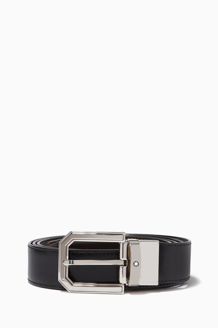 

Reversible Belt in Leather, 30mm, Black