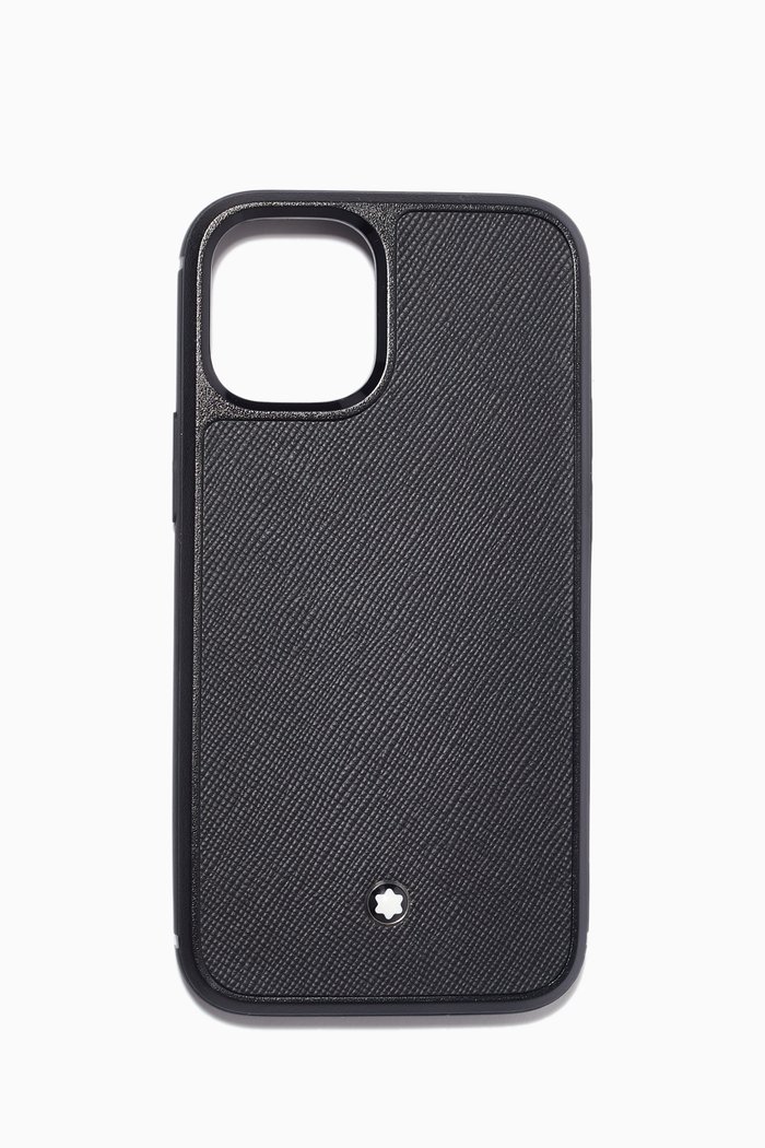 

Montblanc Sartorial iPhone 12 Mini Hard Phone Case in Saffiano Leather, Black