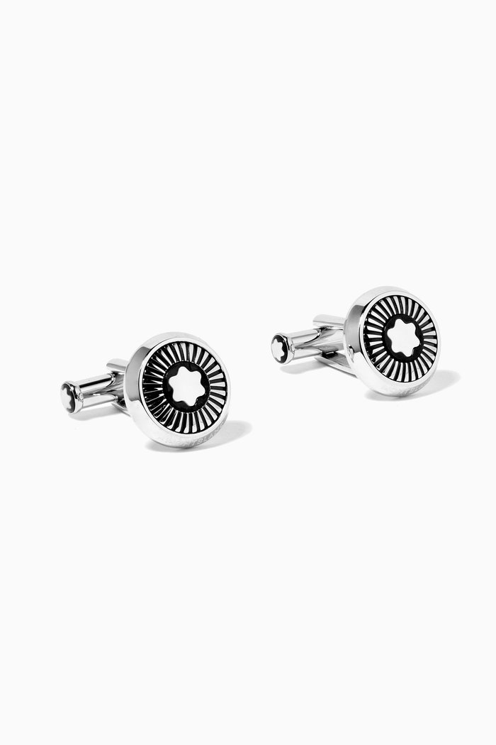 

Star Cufflinks in Stainless Steel, Black