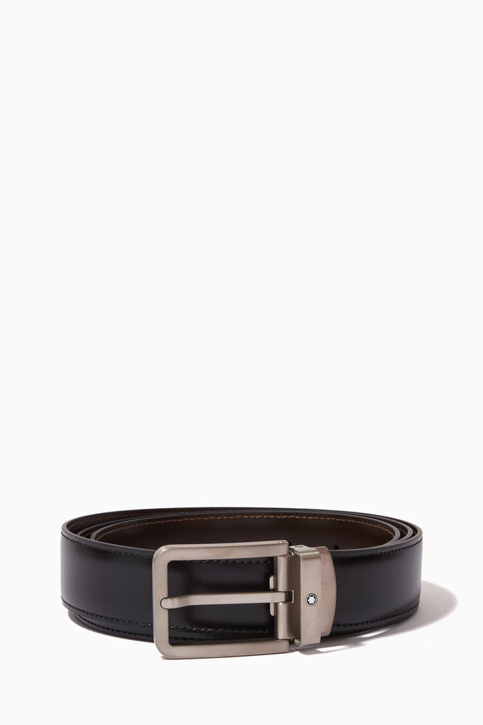 

Reversible Belt in Leather, 32mm, Black
