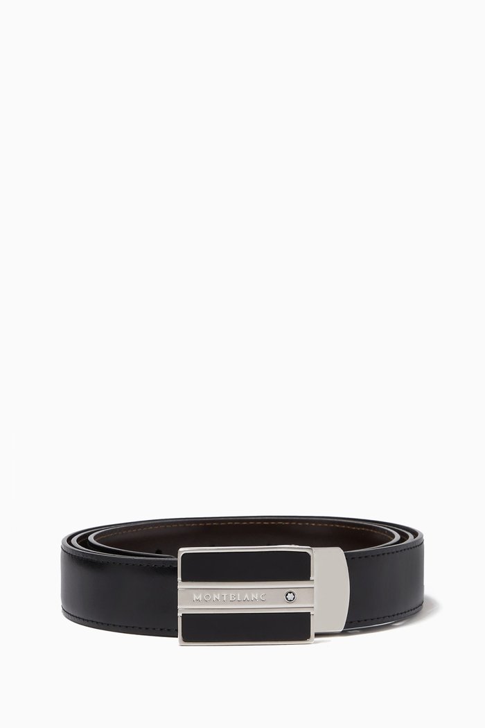 

Reversible Belt in Leather, 30mm, Black