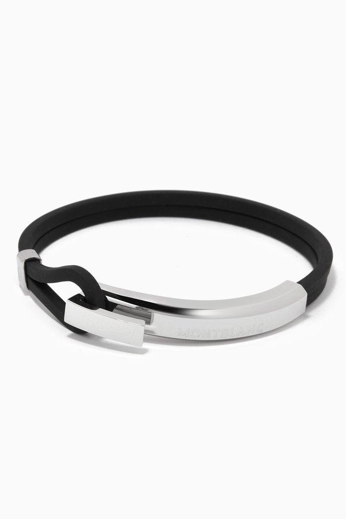 Wrap Me Bracelet in Rubber & Steel, Black