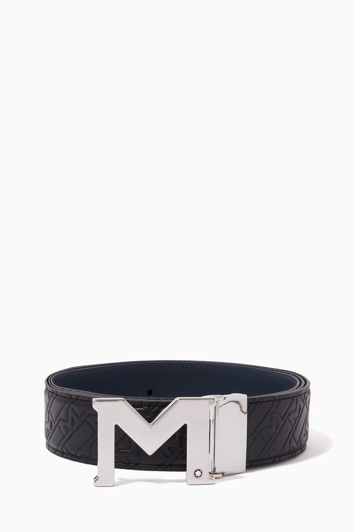 

M Reversible Belt in Leather, 35mm, Black