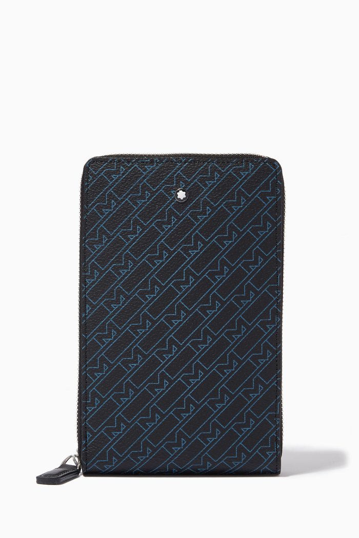

Montblanc M_Gram 4810 Mini Zip Pouch in Coated Canvas, Blue