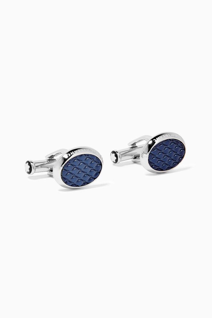 

Meisterstück Oval Cufflinks in Stainless Steel, Blue