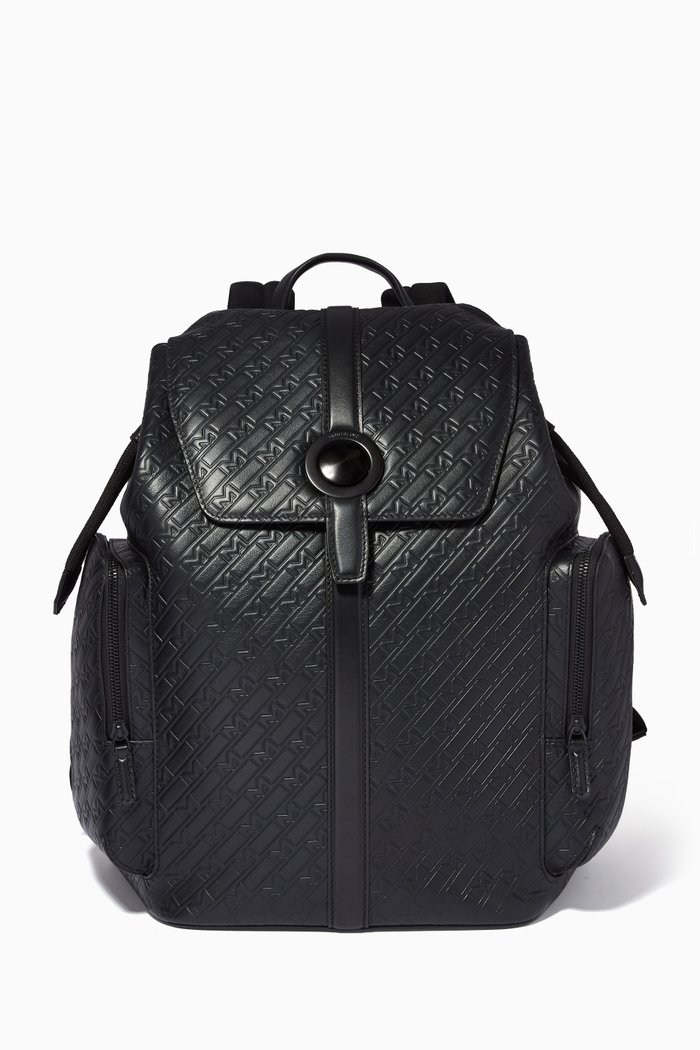 

Montblanc UltraBlack Backpack in Embossed Leather, Black
