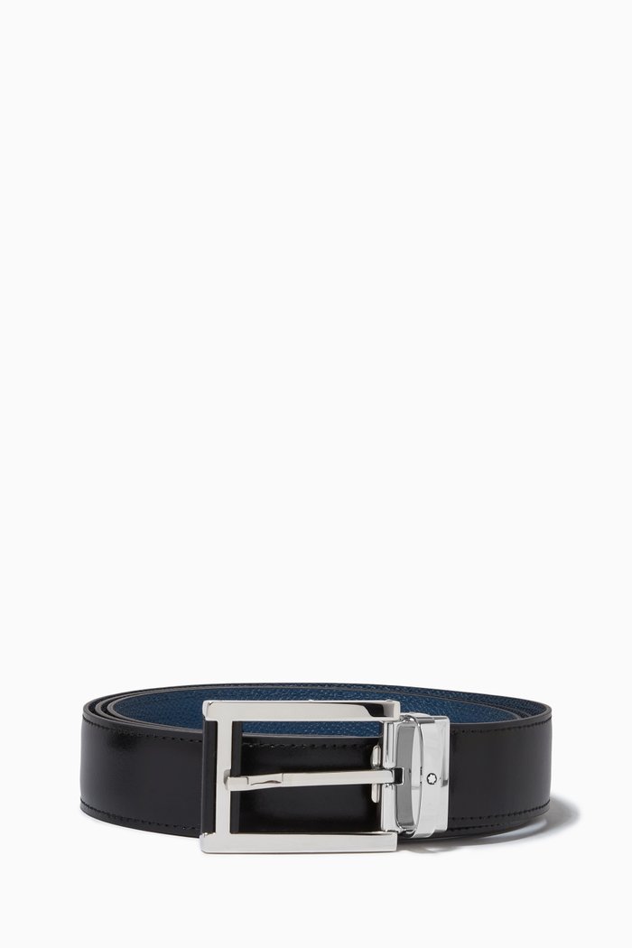

Reversible Belt in Leather, 30mm, Black
