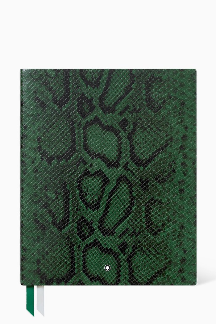 

Lined Notebook #149 in Python Print Leather, Green
