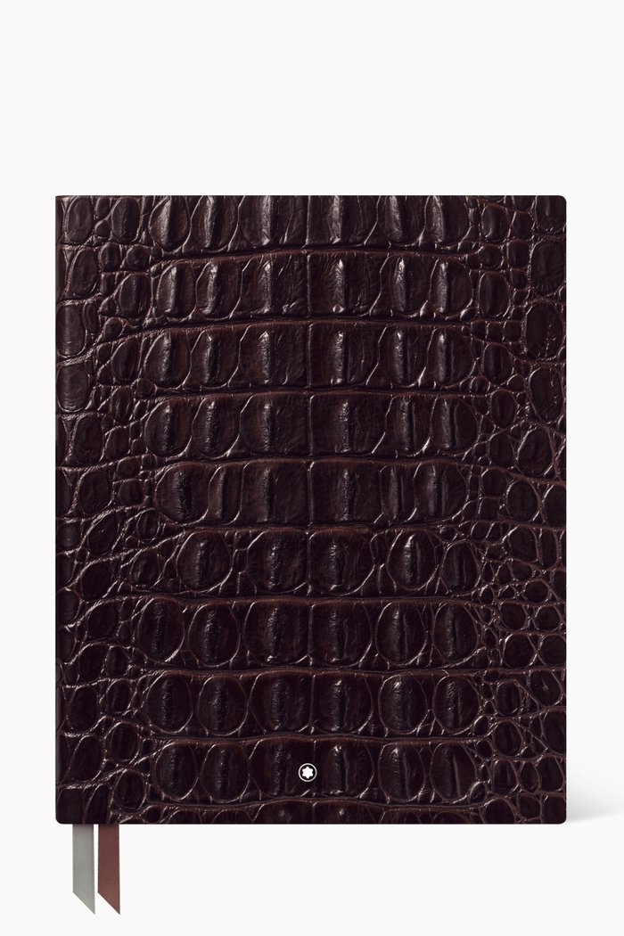 

Fine Stationery Lined Notebook #149 in Croco-print Leather, Brown