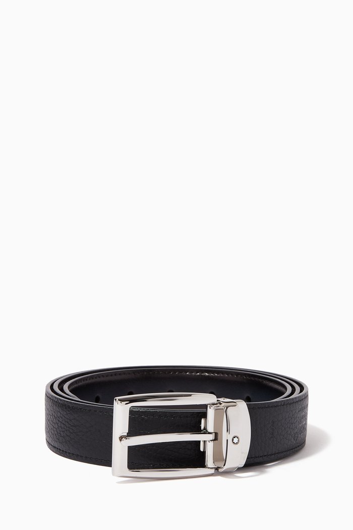 

Reversible Belt in Leather, 30mm, Black