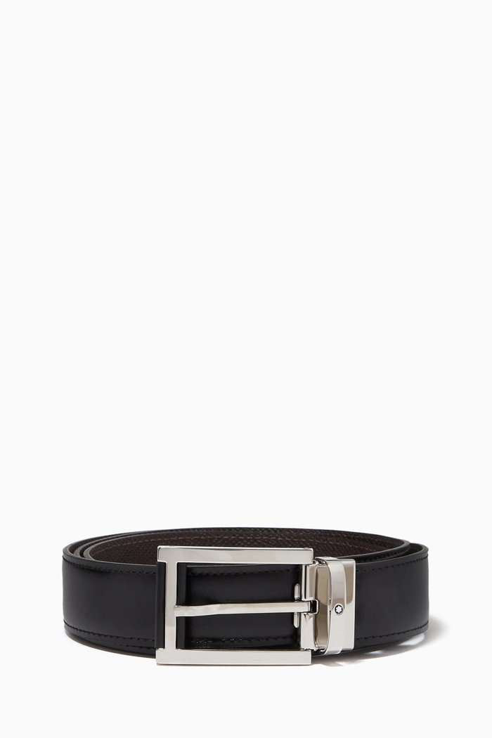 

Reversible Belt in Leather, 30mm, Black