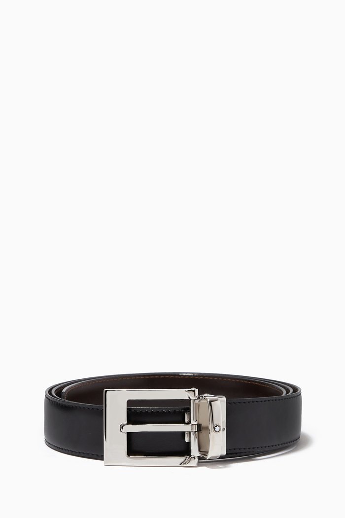 

Reversible Belt in Leather, 30mm, Black