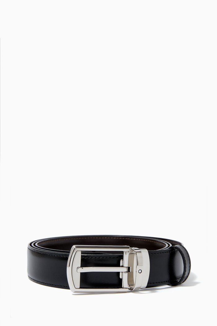 

Reversible Belt in Leather, 30mm, Black
