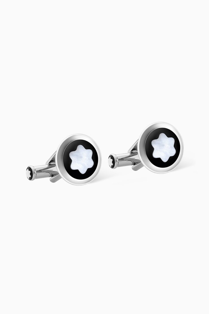 

Star Cufflinks in Stainless Steel, Black