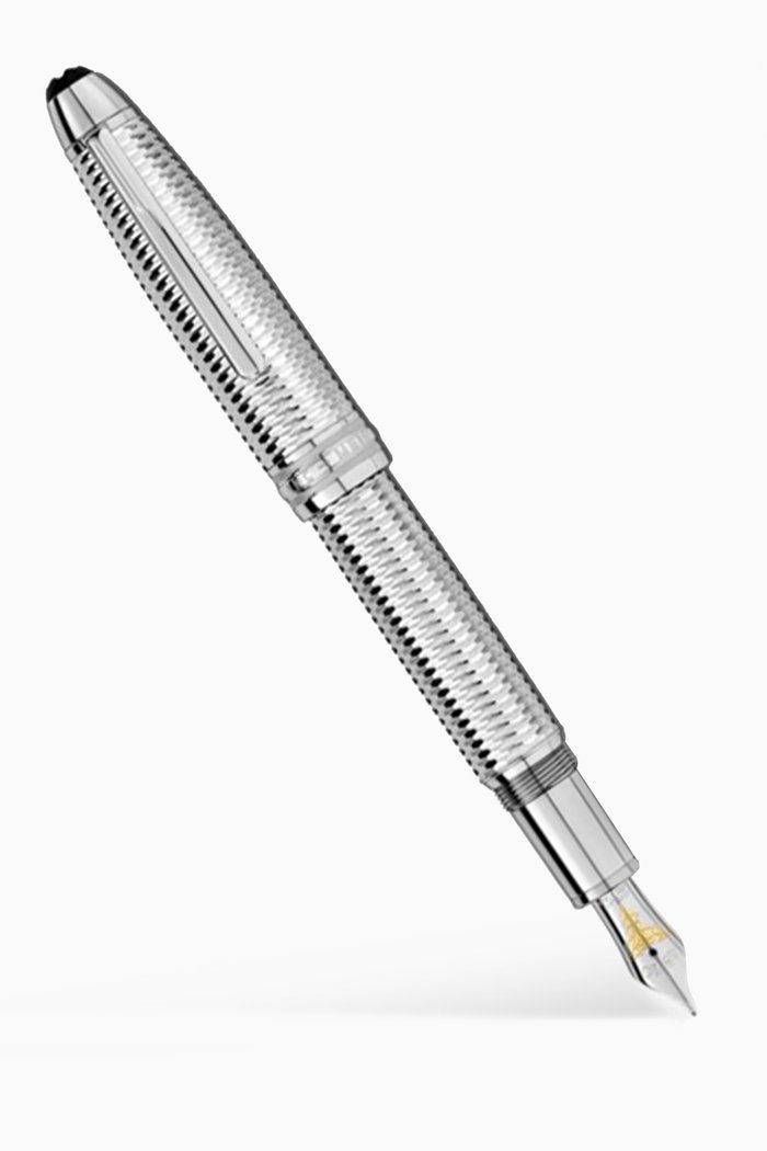 Meisterstück Geometry Solitaire LeGrand Fountain Pen - Medium Nib, Silver