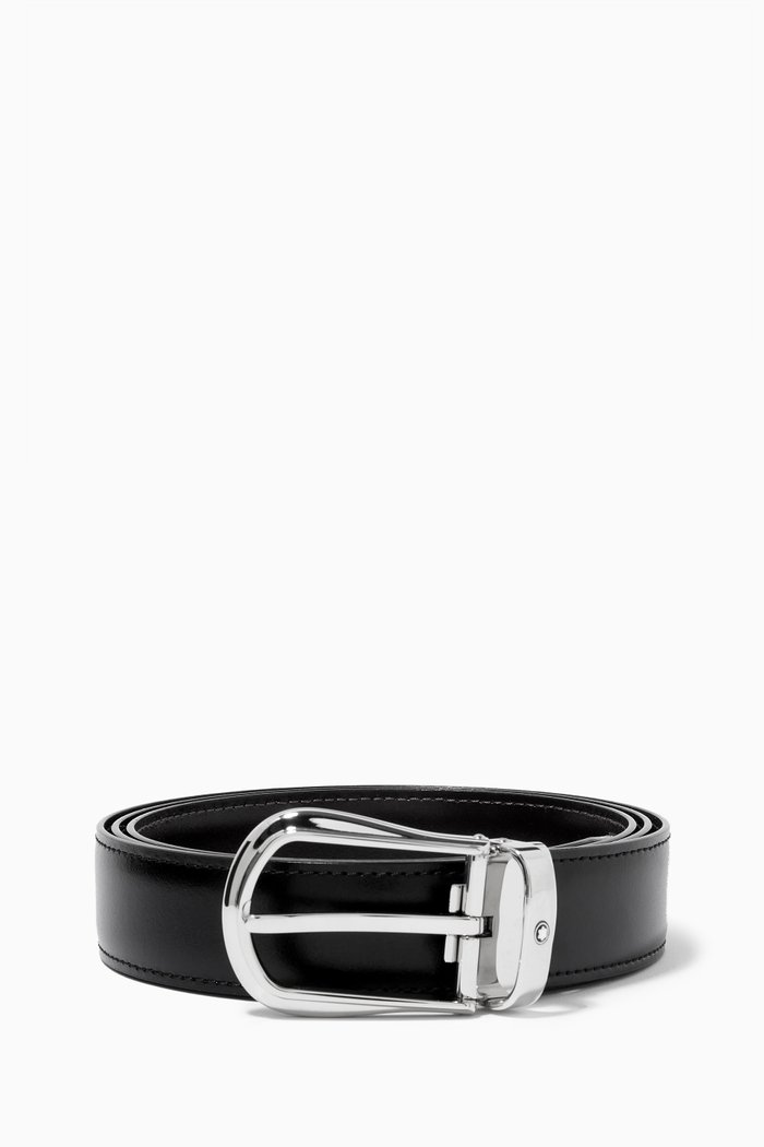 

Reversible Belt in Leather, 30mm, Black