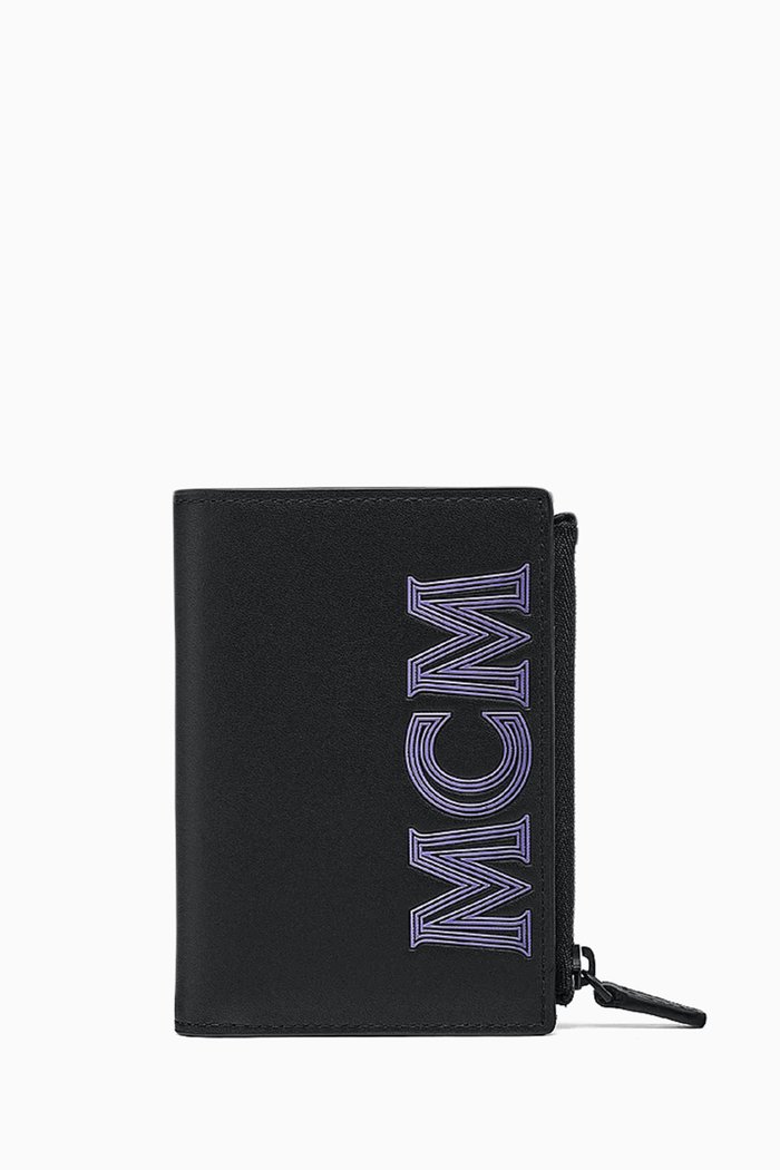 

Mini Bifold Snap Wallet in MCM Leather, Black