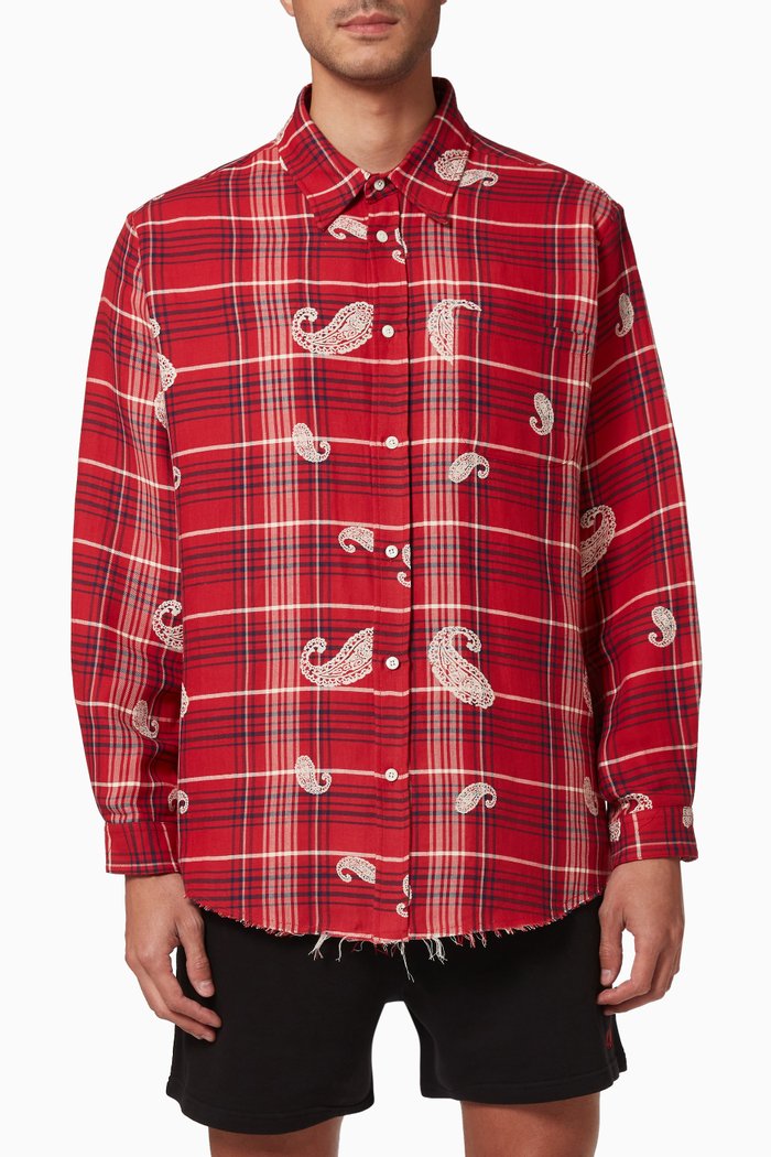 

Paisley Shirt in Cotton Blend, Red