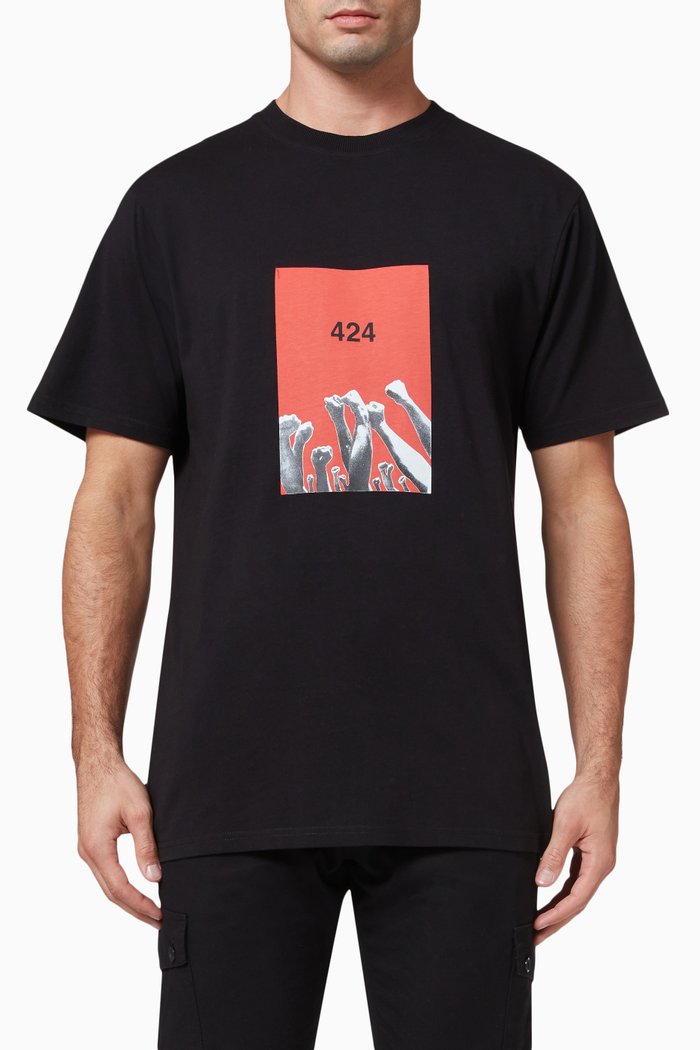 

Graphic T-Shirt in Jersey, Black