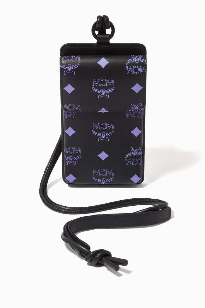 

Lanyard Phone Case in Color Splash Logo Leather, Purple