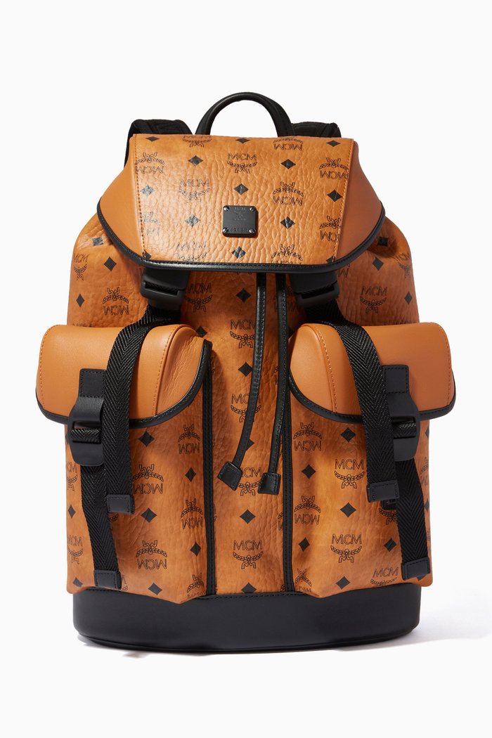 

Medium Brandenburg Backpack in Visetos & Nappa Leather, Brown