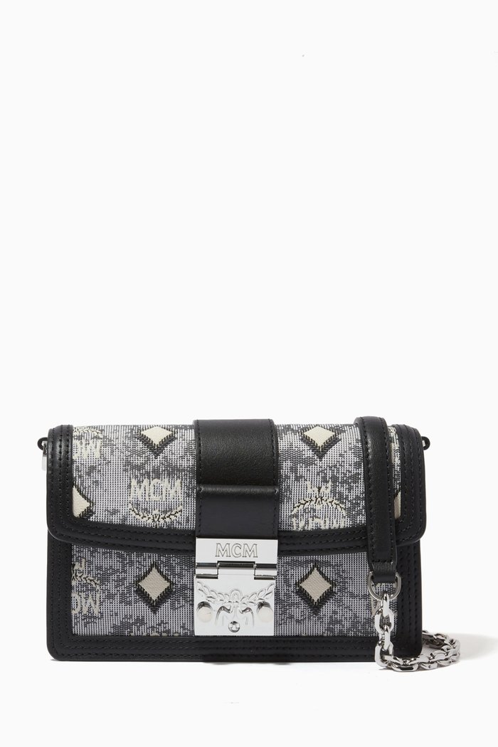 

Mini Gretl Crossbody in Vintage Monogram Jacquard, Grey