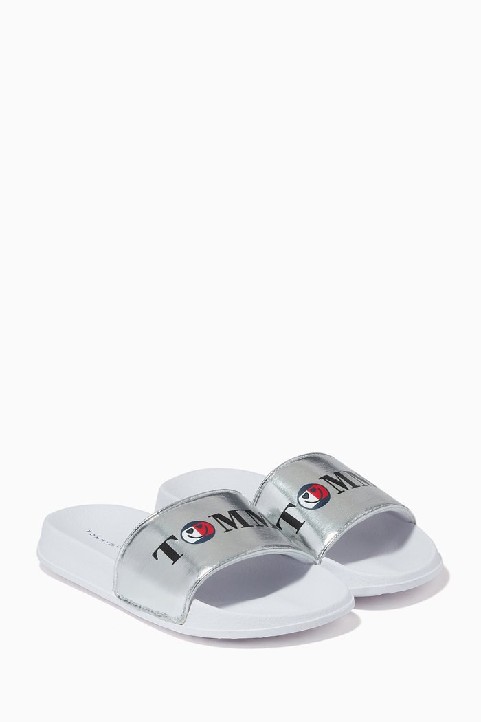 

Tommy Slides in Rubber, Silver
