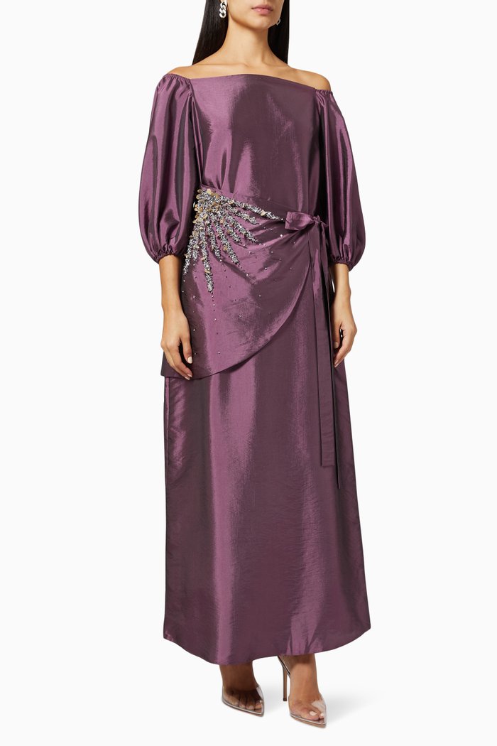 

Ruby Puff Sleeve Kaftan, Purple