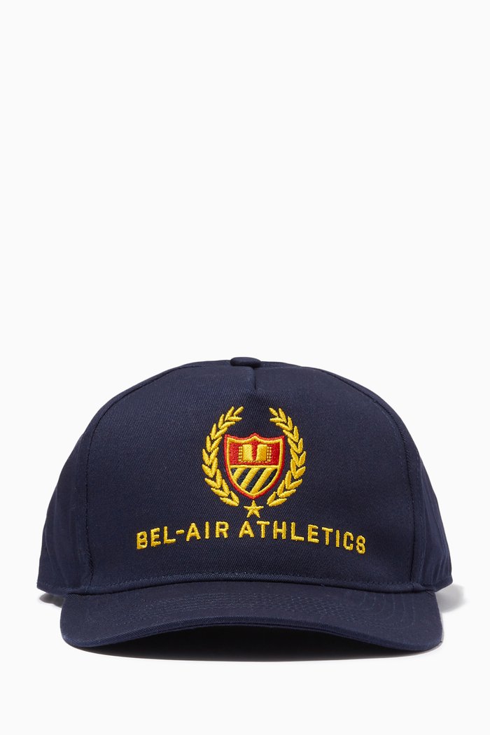 

Academy Crest Cap in Cotton Canvas, Blue
