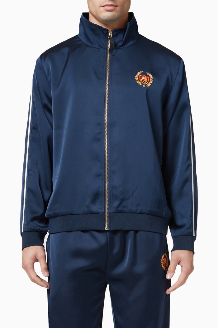 

Academy Track Jacket in Satin, Blue