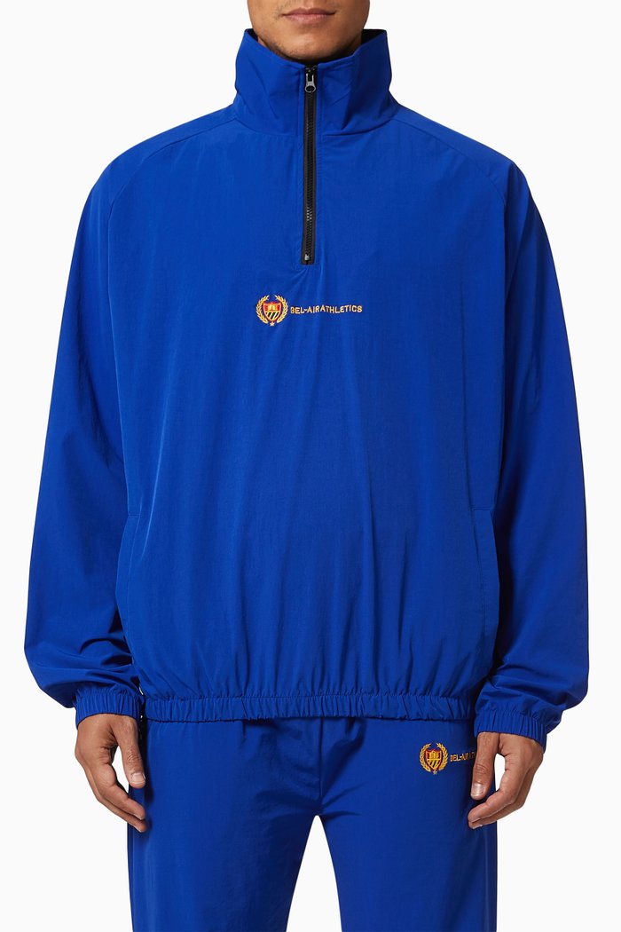 

Embroidered Academy Logo Track-top in Nylon, Blue