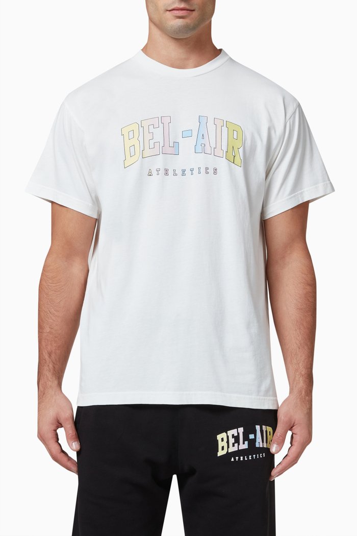 College T-shirt in Jersey, White