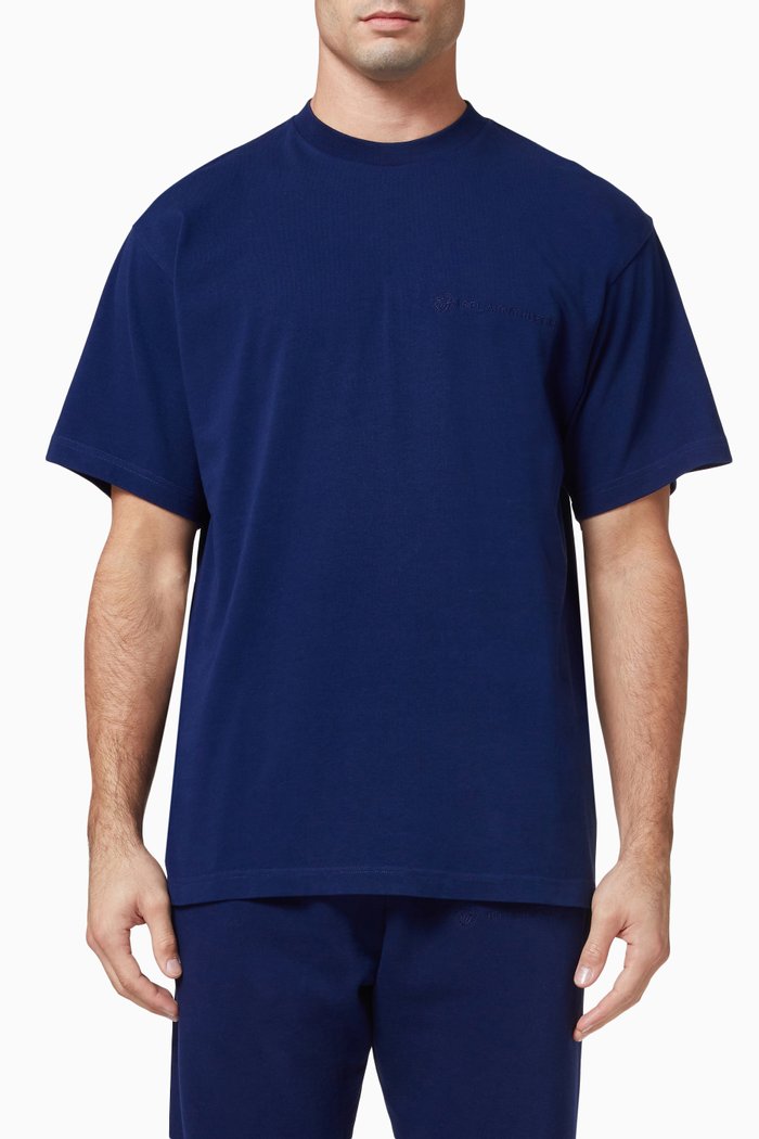 

Academy Core Mockneck T-shirt in Jersey, Blue
