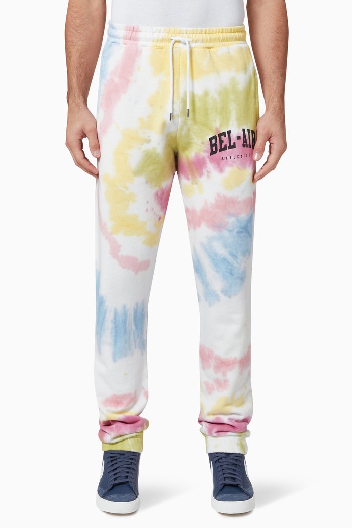

Academy Crest Sweatpants in Tie Dye Fleece, Multicolour