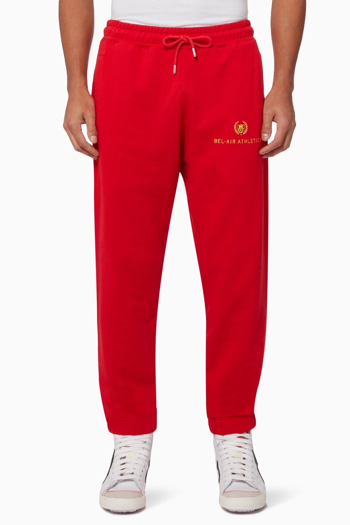 Academy Crest Sweatpants in Fleece, Red