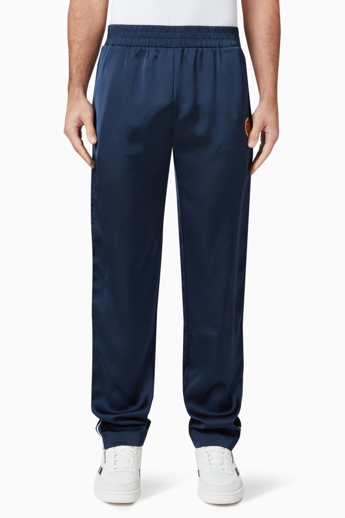 

Academy Crest Track Pants in Satin, Blue