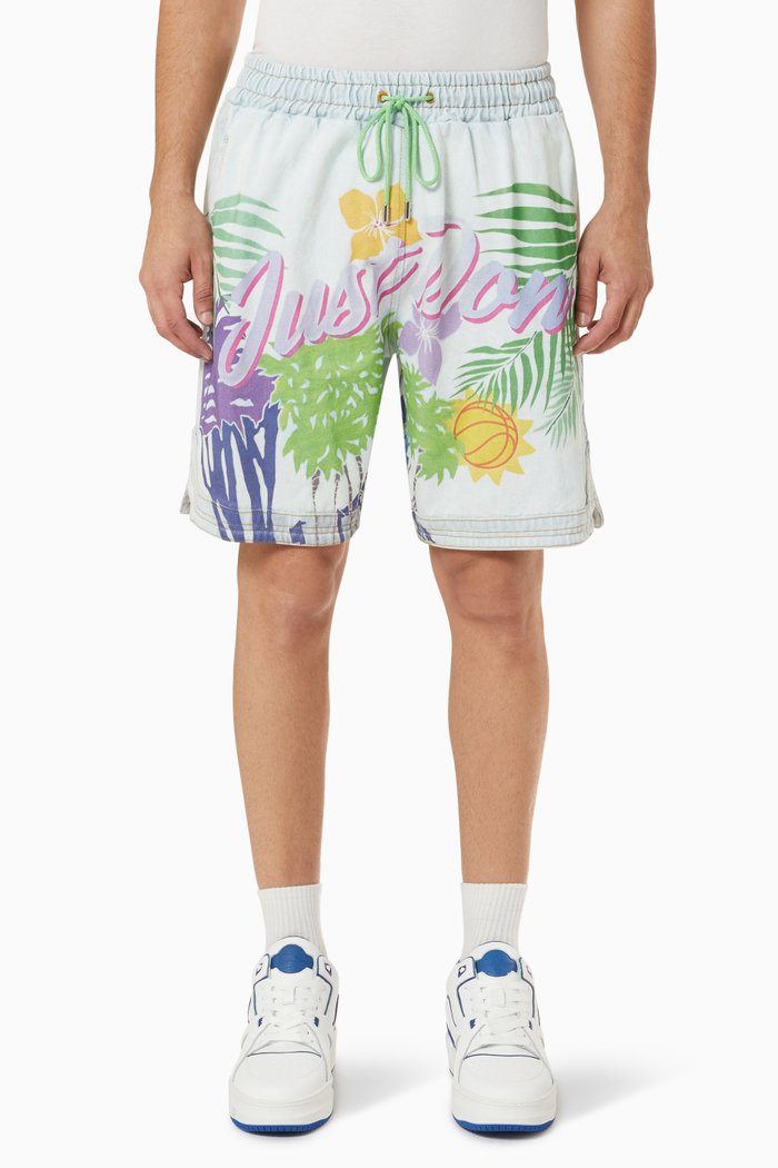 

Hawaii Printed Shorts in Cotton Denim, Multicolour