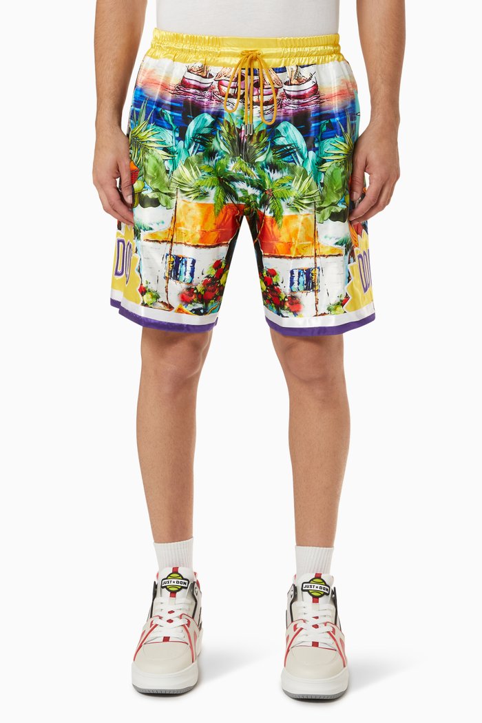 

Multi Printed Shorts in Jersey, Multicolour
