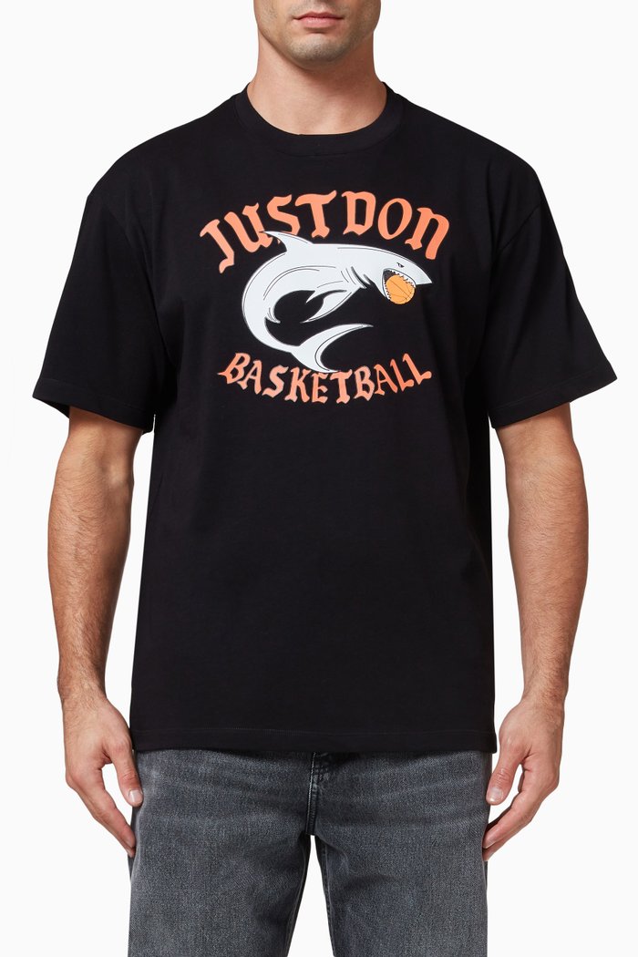 

Shark Basketball T-shirt in Cotton Jersey, Black