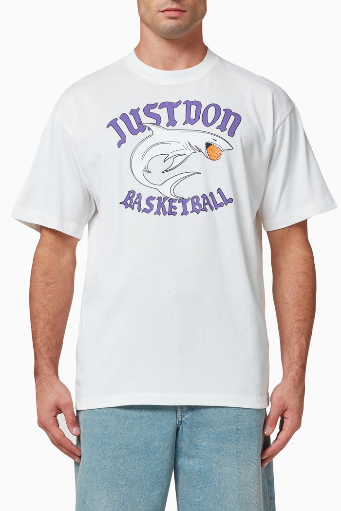 

Shark Basketball T-shirt in Cotton Jersey, White
