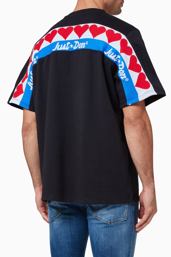 

Hearts Logo Band T-shirt in Cotton Jersey, Black