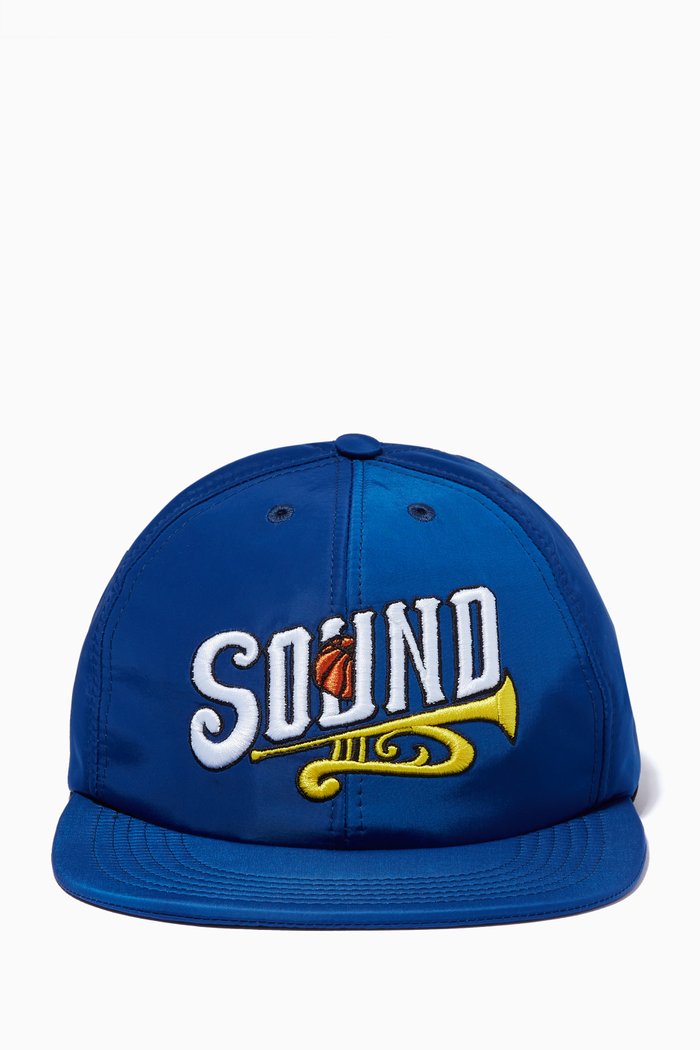 

Sound Embroidered Cap in Satin, Blue