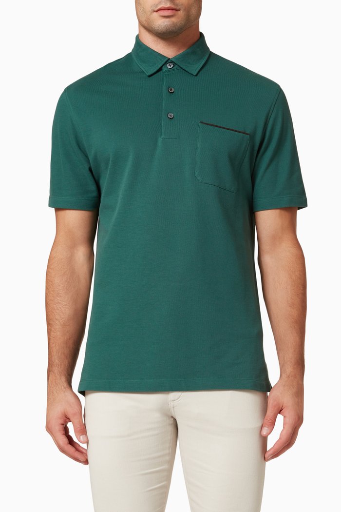 

Classic Polo Shirt in Cotton Piqué, Green