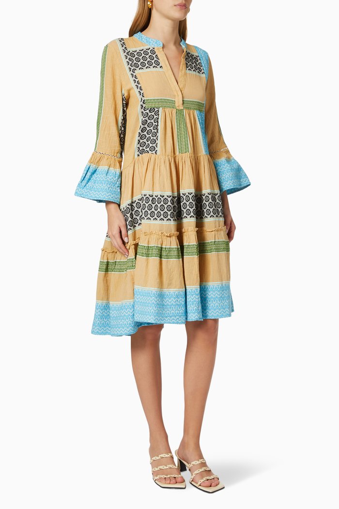 

Zakar Short Dress in Linen, Multicolour