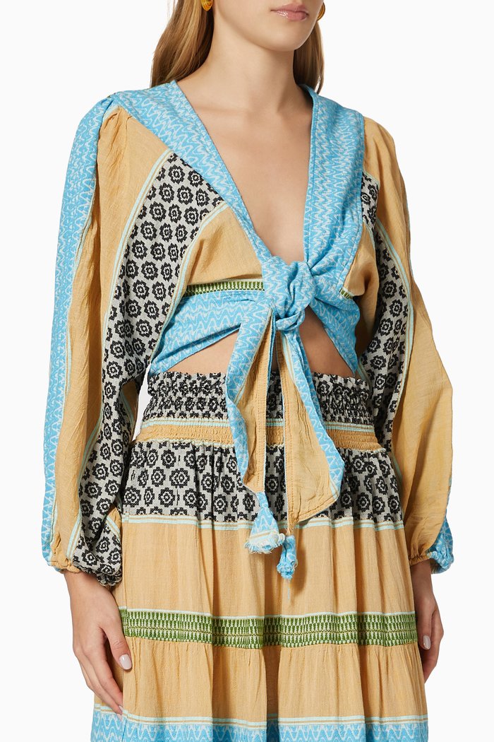 

Zakar Crop Top in Cotton, Multicolour