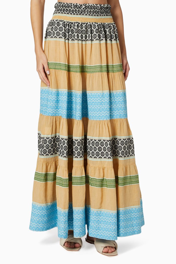 

Zakar Maxi Skirt in Linen, Multicolour