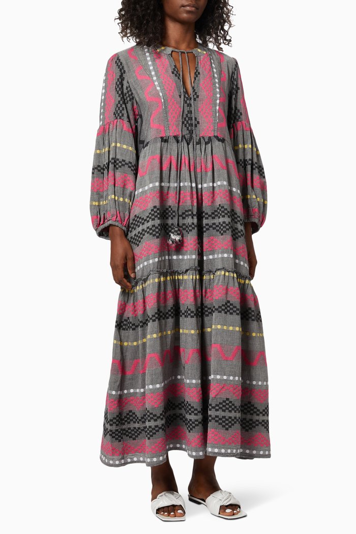 Zakar Maxi Dress in Cotton, Grey
